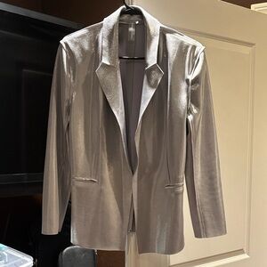 Norma Kamali Shimmering Silver Blazer